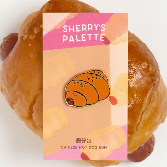 Chinese Hot Dog Bun Enamel Pin