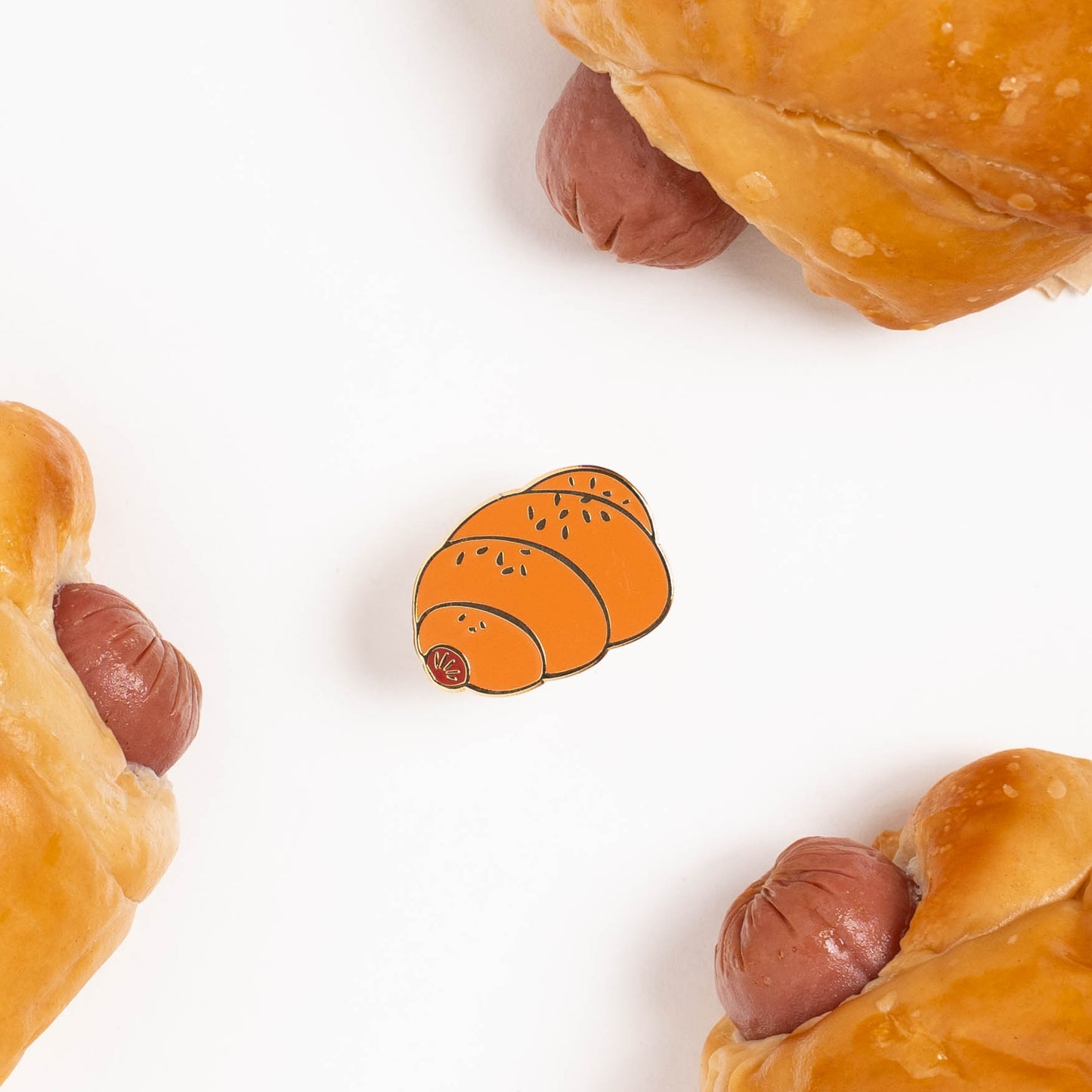 Chinese Hot Dog Bun Enamel Pin