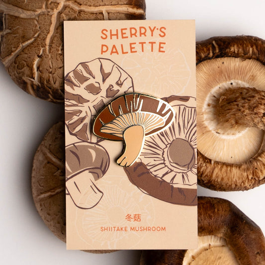 Shiitake Mushroom Enamel Pin