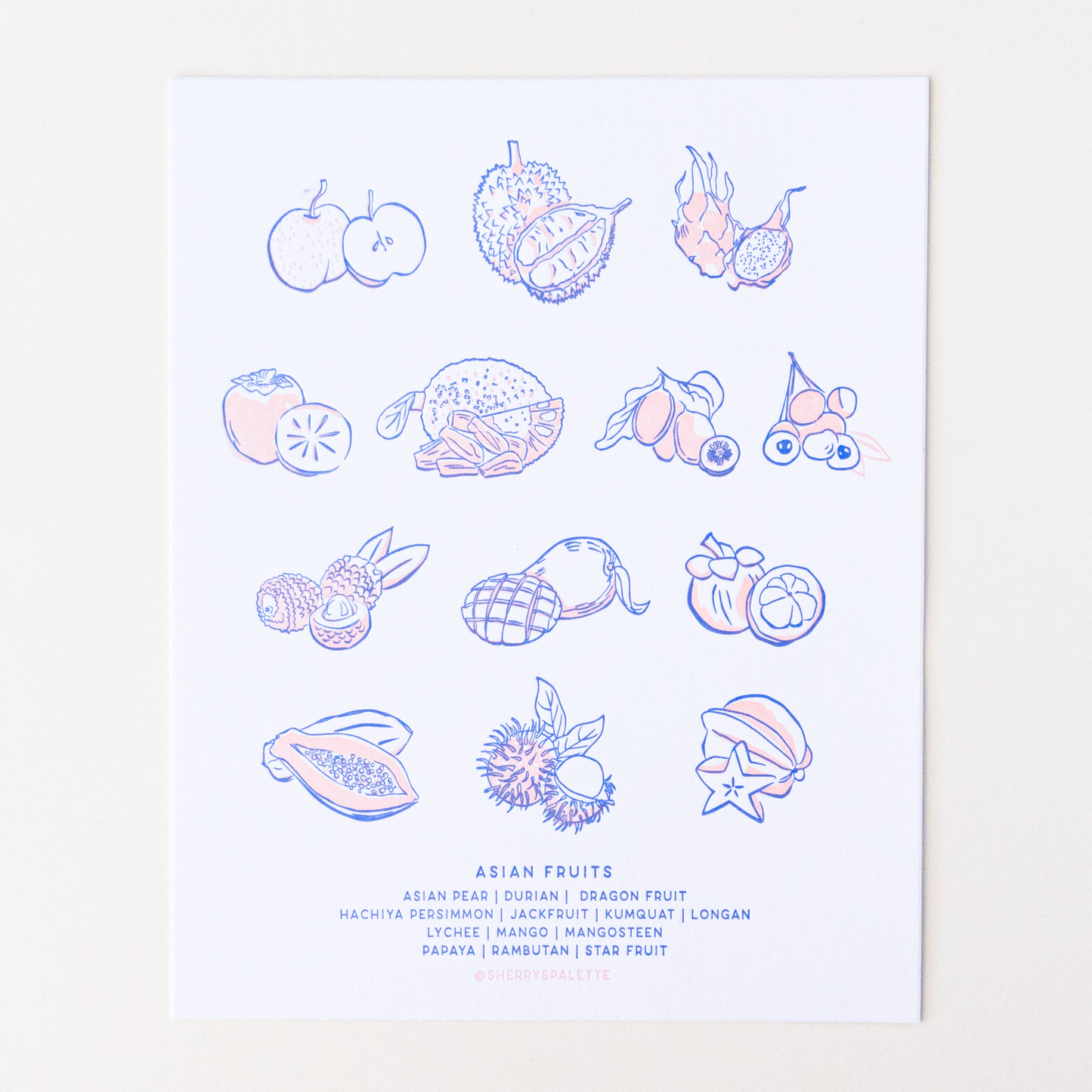 Asian Fruits and Vegetables Prints - Set of 2