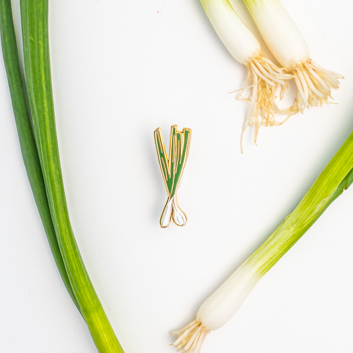 Green Onions Enamel Pin